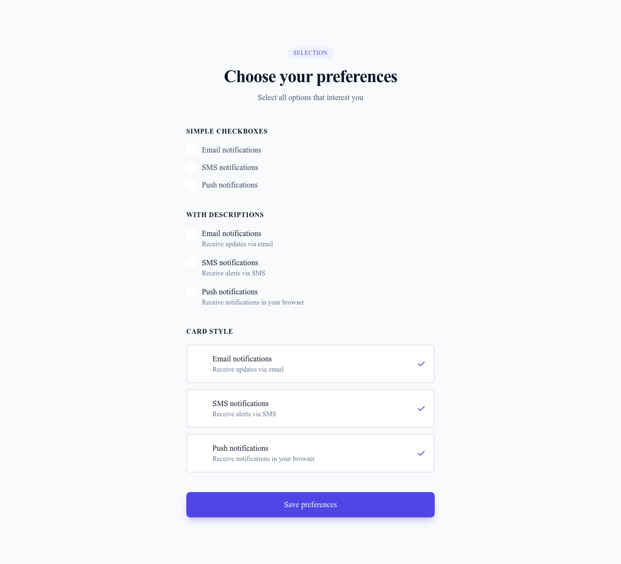 Screenshot of Form Checkbox Group template