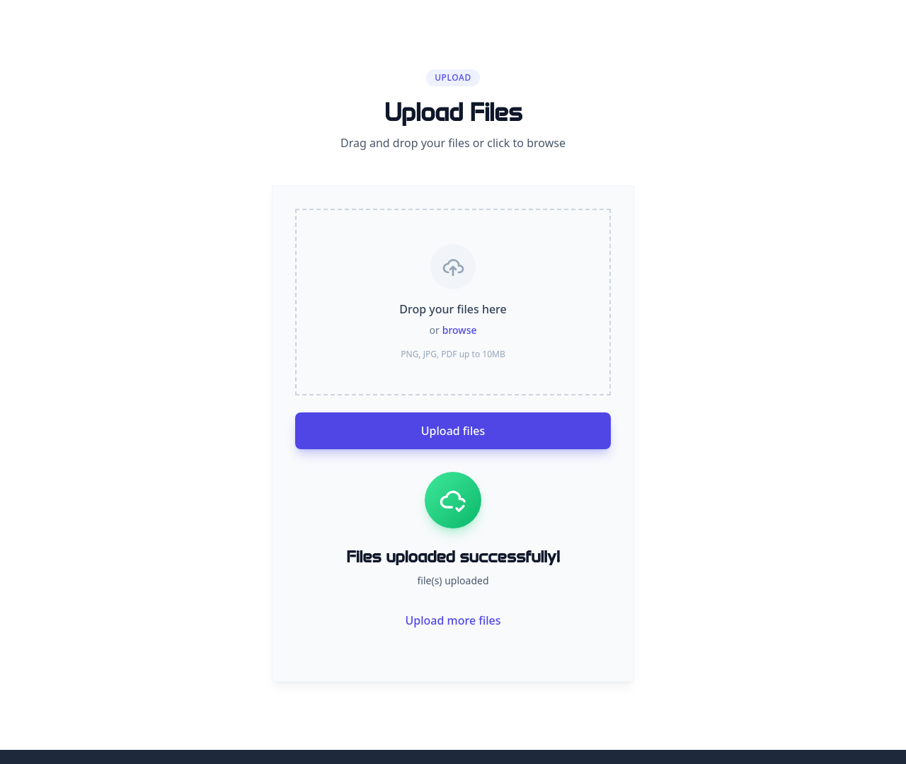 Screenshot of Form File Upload template