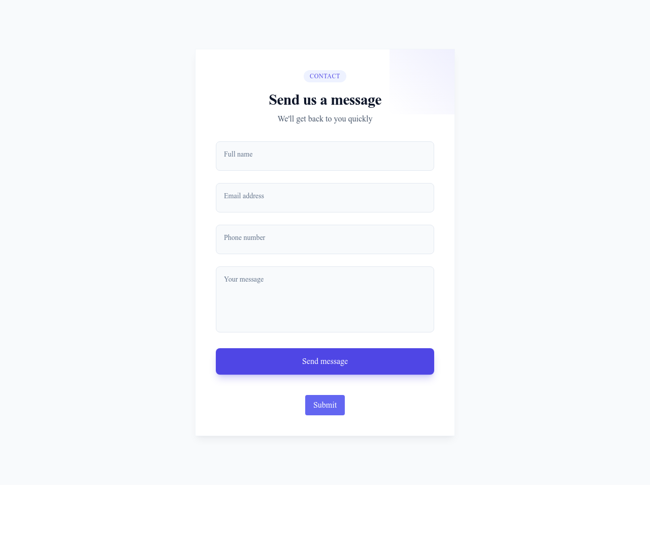 Screenshot of Form Floating Labels template