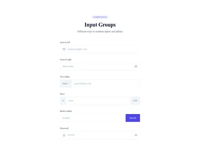 Screenshot of Form Input Group template