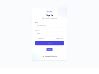 Screenshot of Form Login template