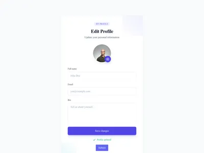Screenshot of Form Profile template