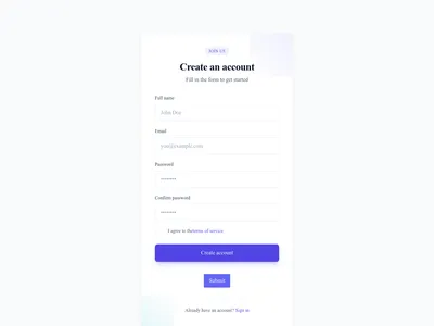Screenshot of Form Register template