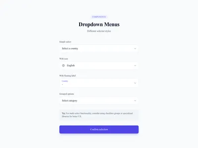 Screenshot of Form Select Enhanced template