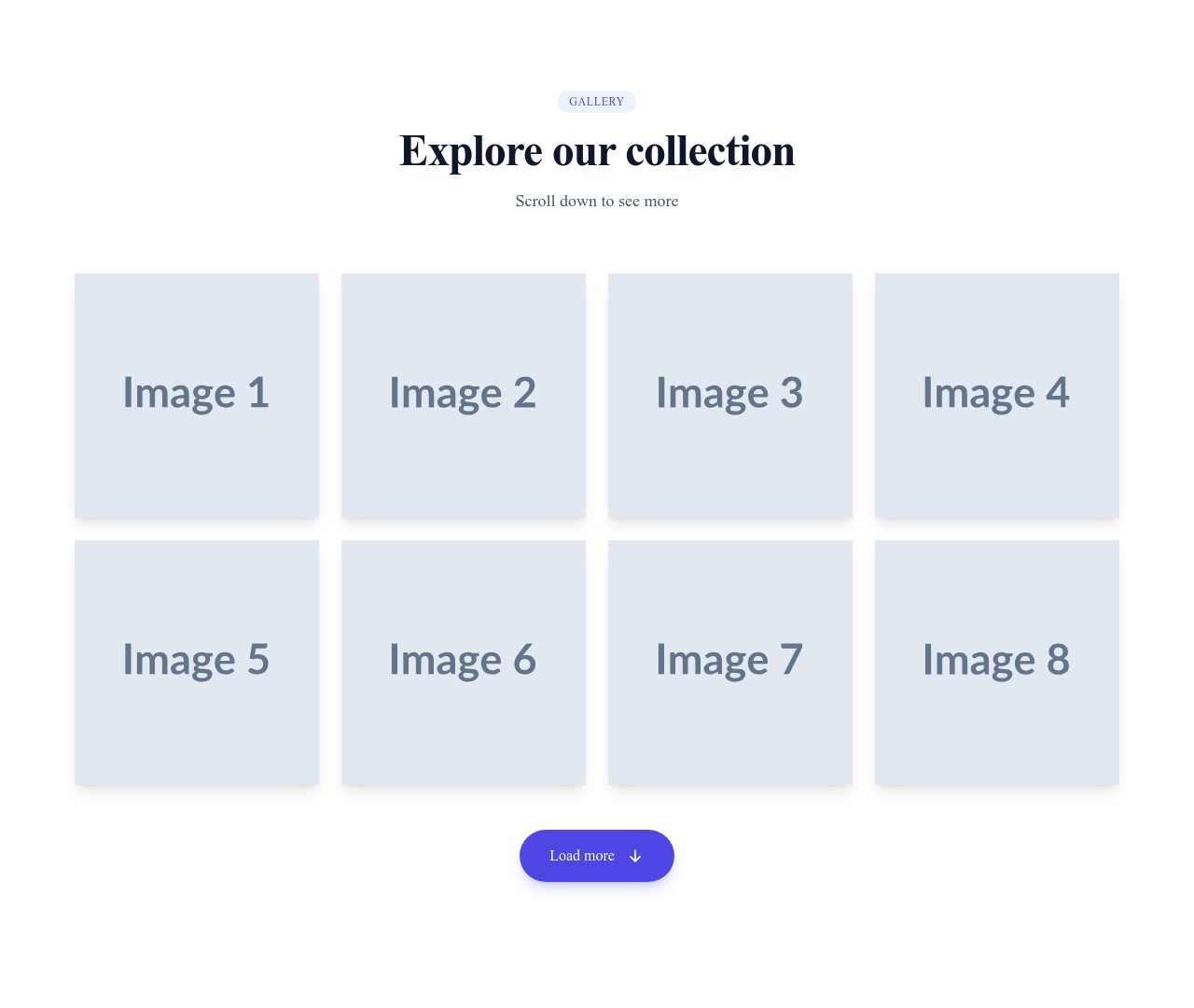 Screenshot of Gallery Infinite Scroll template