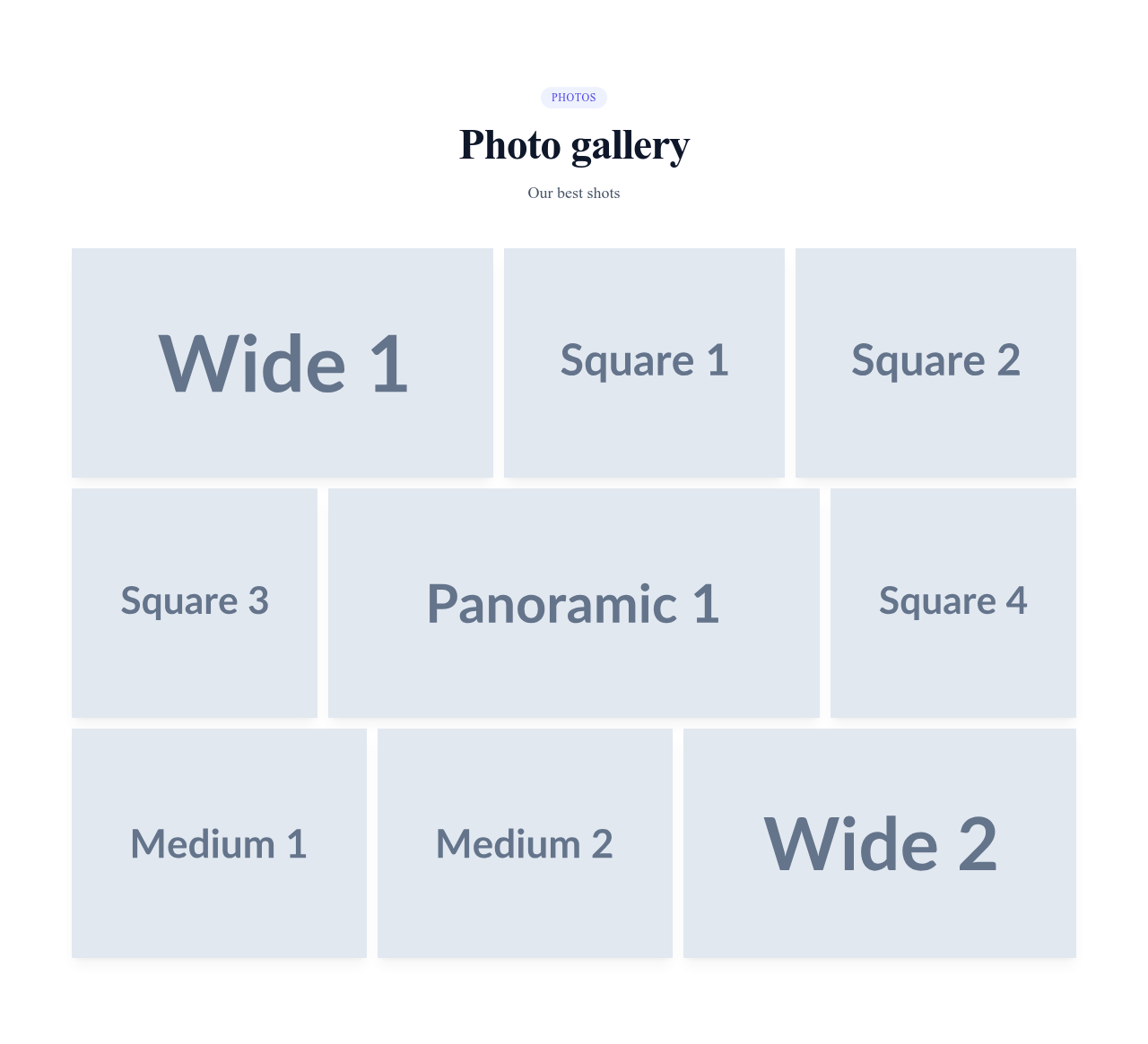 Screenshot of Gallery Justified template