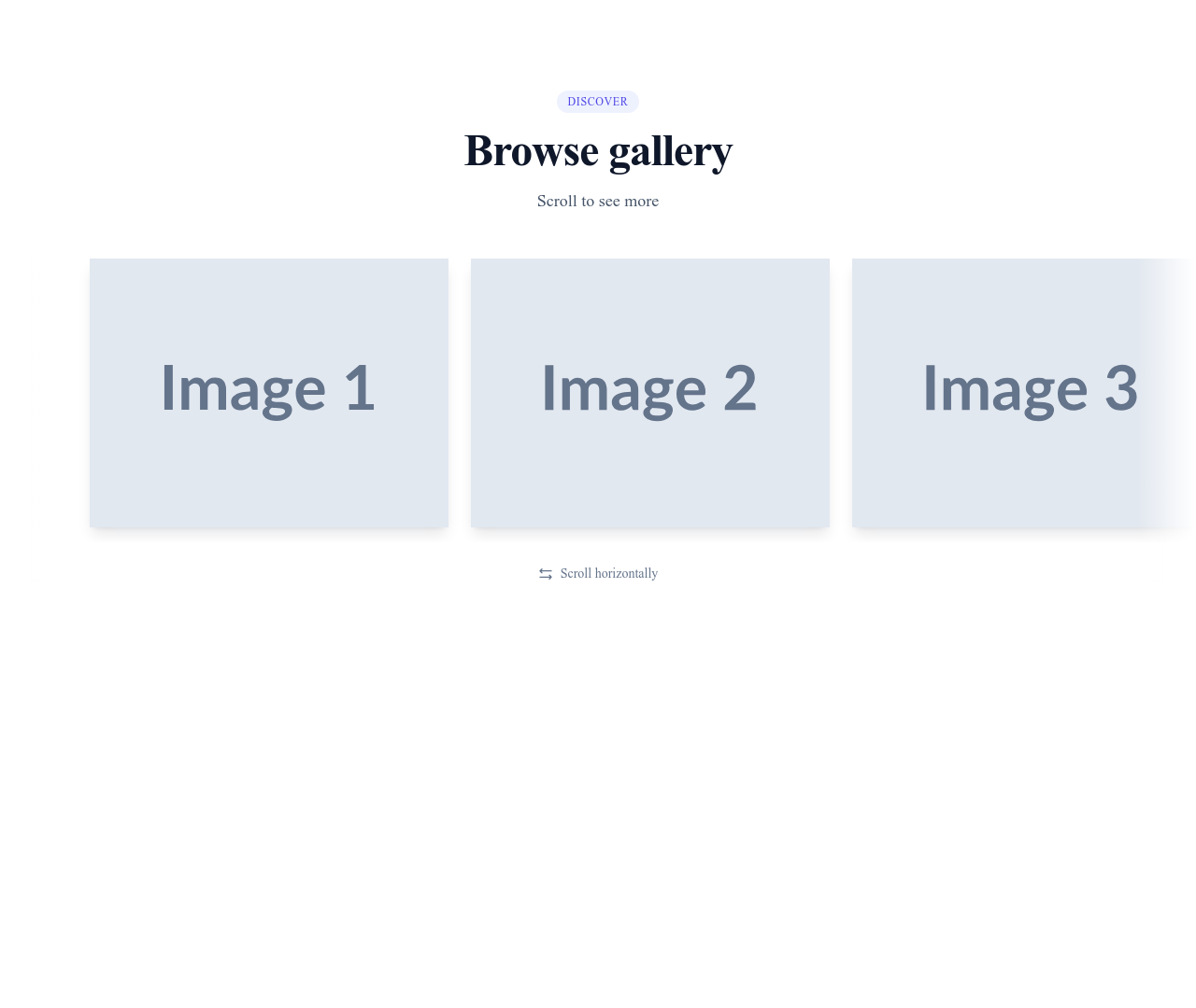 Screenshot of Gallery Single Row template