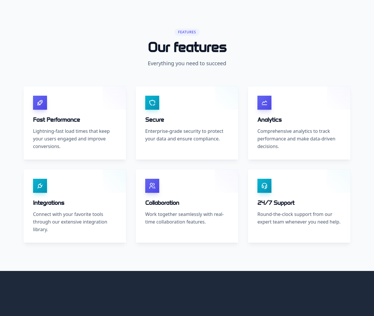 Screenshot of Grid 3 Columns template