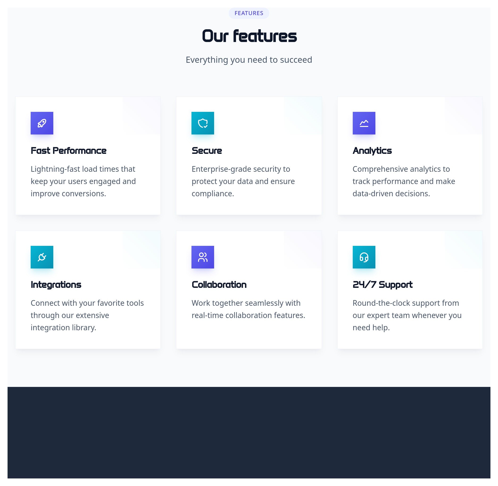 Screenshot of Grid 3 Columns template