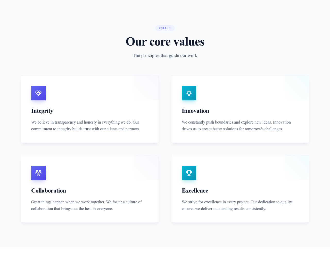 Screenshot of Grid With Large Gap template