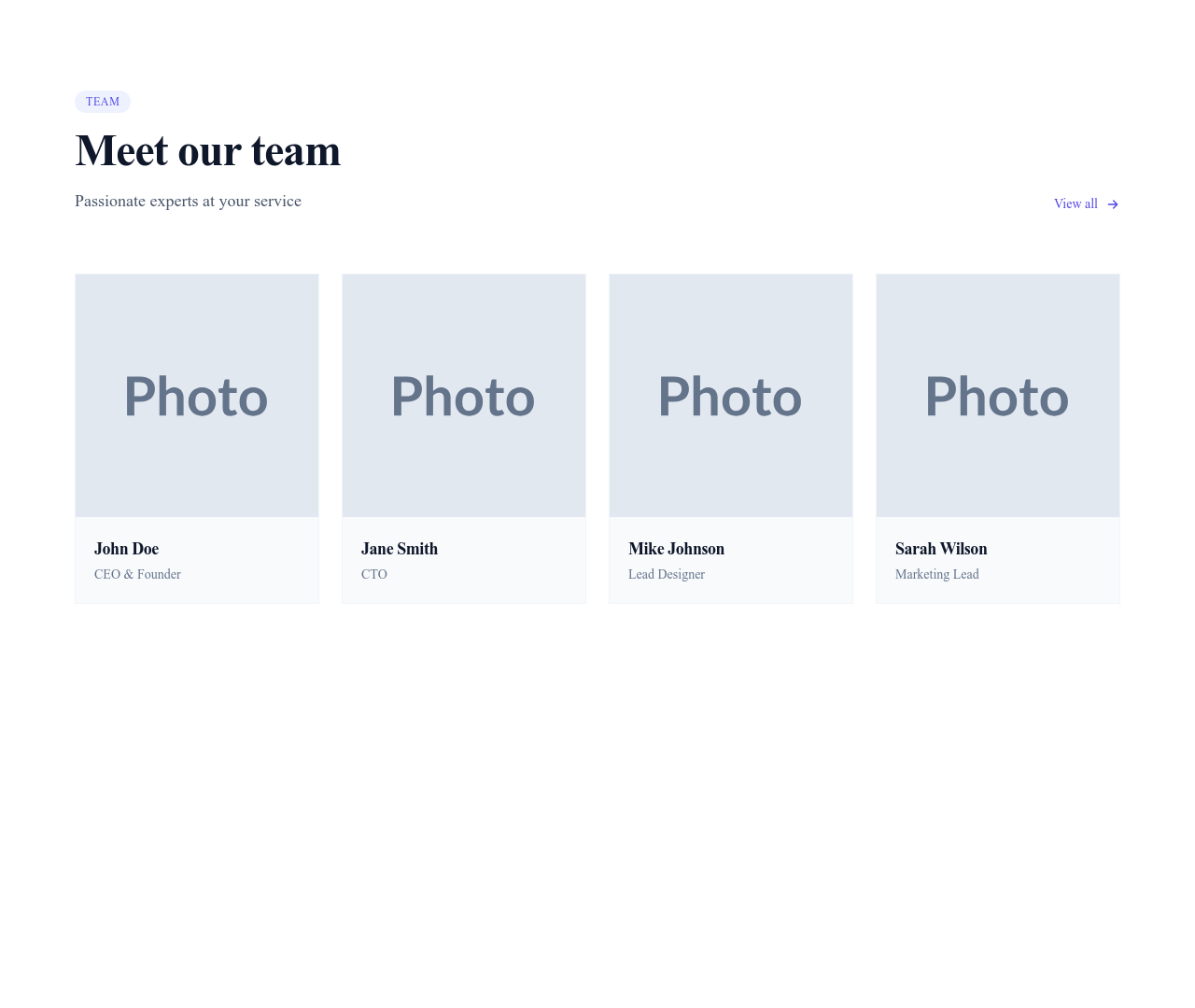 Screenshot of Grid With Header template