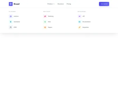 Screenshot of Header Mega Menu template