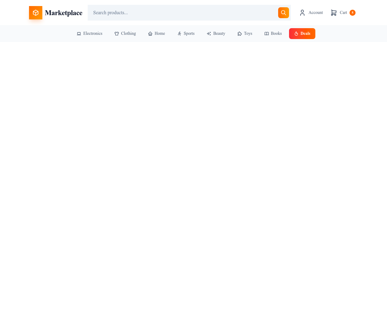 Screenshot of Header E-commerce Categories template