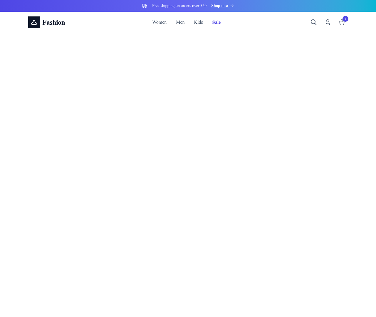 Screenshot of Header E-commerce Promo template
