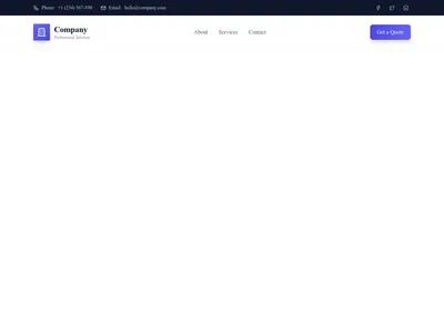 Screenshot of Header Split template