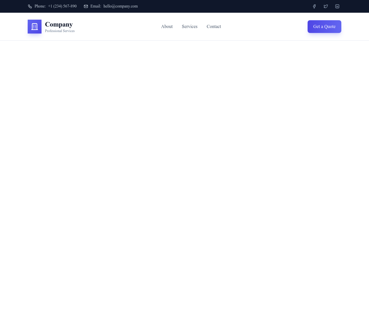 Screenshot of Header Split template
