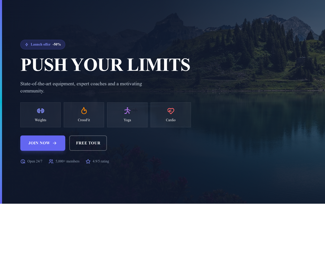 Screenshot of Hero Fitness Gym template