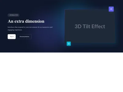 Screenshot of Hero Image 3D Tilt template