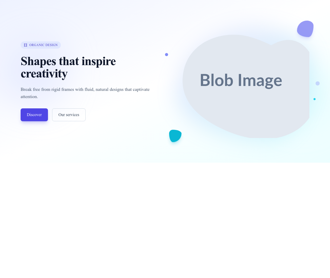 Screenshot of Hero Image Blob Shape template