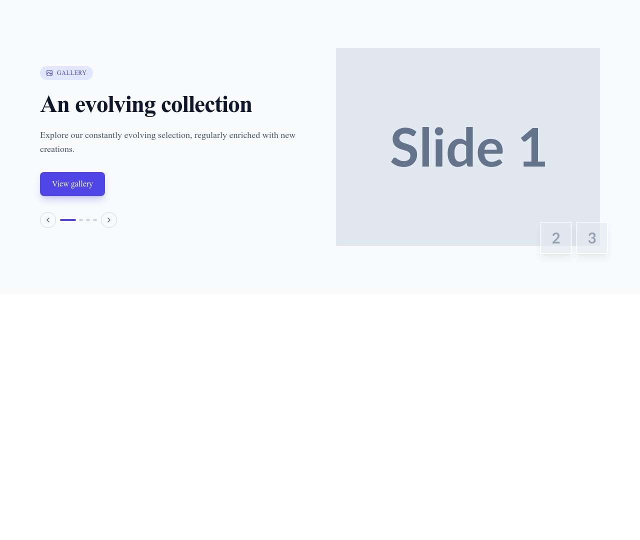 Screenshot of Hero Image Carousel template