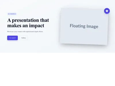 Screenshot of Hero Image Floating template