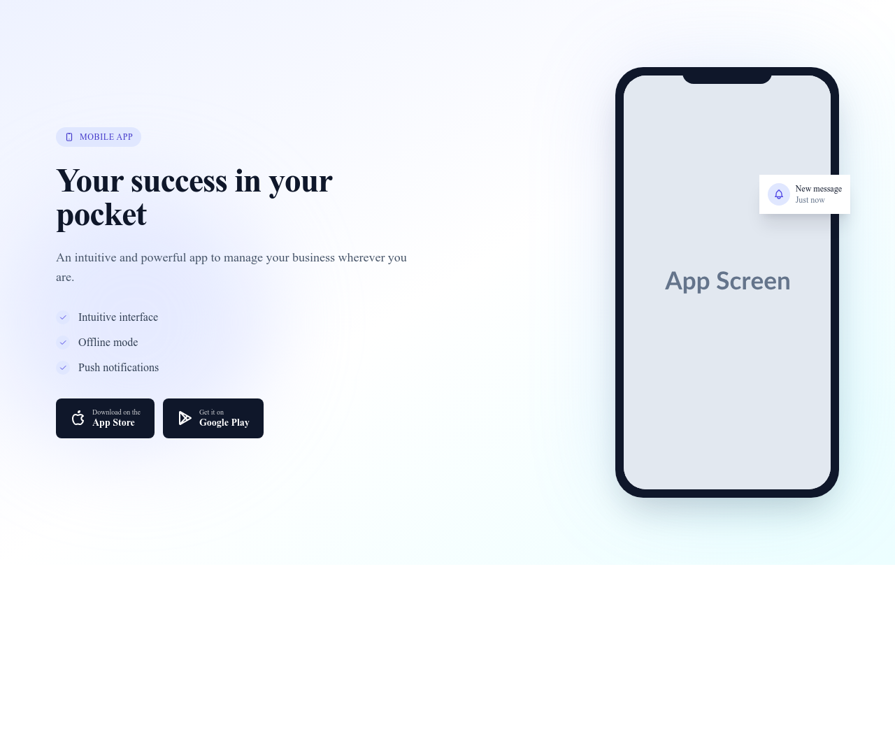 Screenshot of Hero Image Mockup Phone template