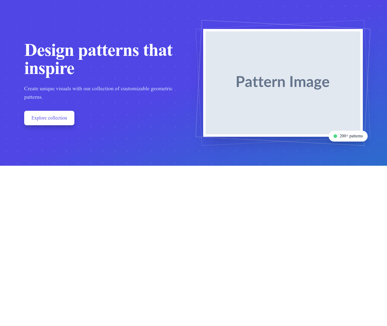 Screenshot of Hero Image Pattern Background template