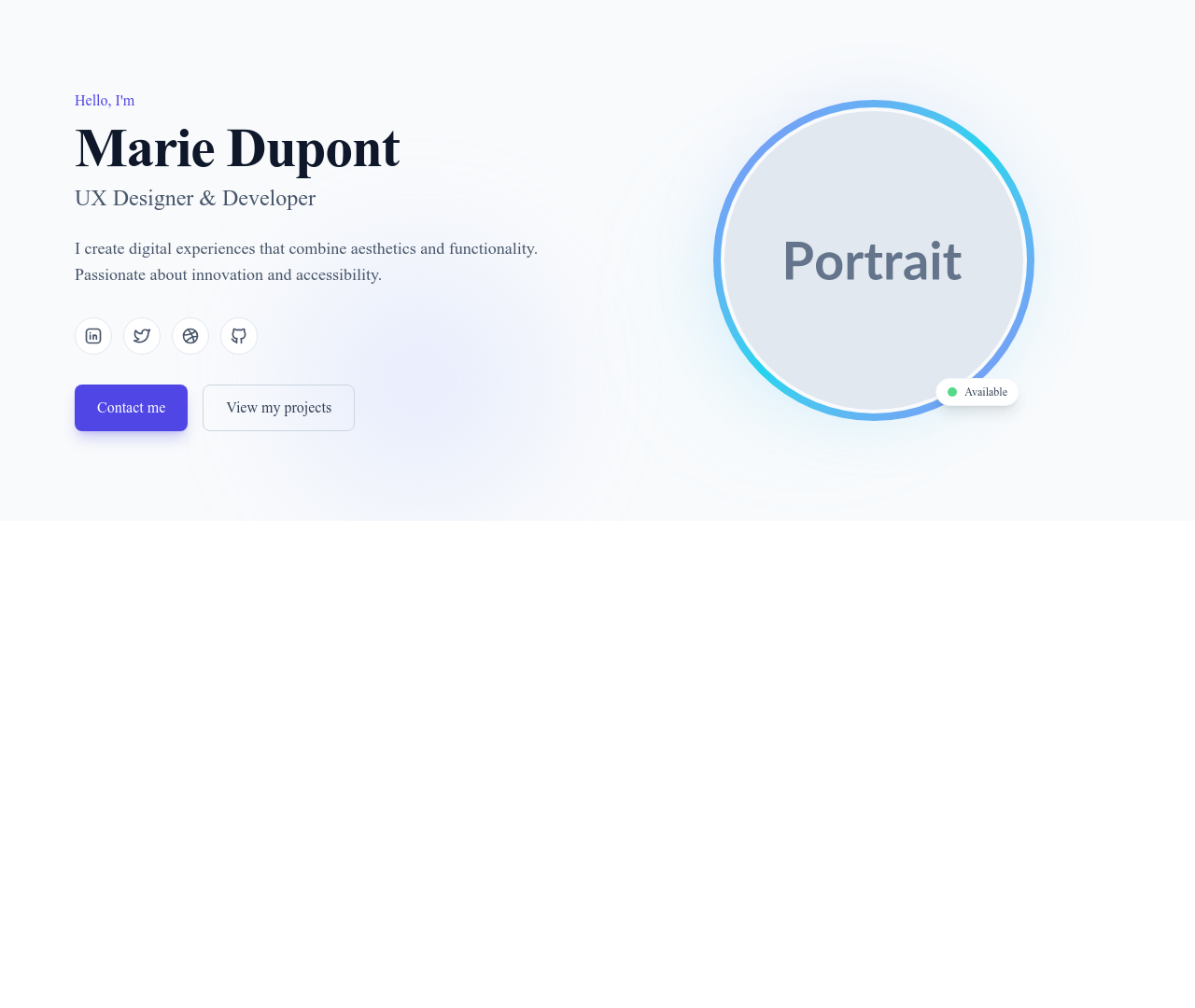 Screenshot of Hero Image Portrait template