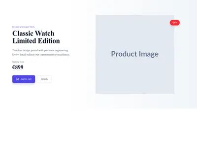 Screenshot of Hero Image Product template