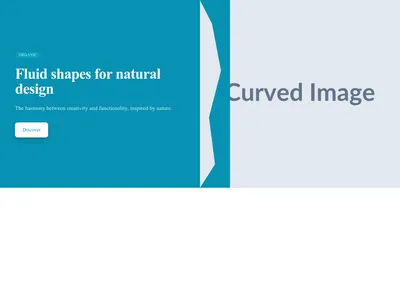 Screenshot of Hero Image Split Curved template