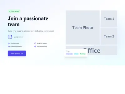 Screenshot of Hero Job Listing template