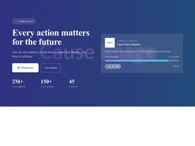 Screenshot of Hero Nonprofit Cause template