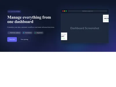 Screenshot of Hero SaaS Dashboard template