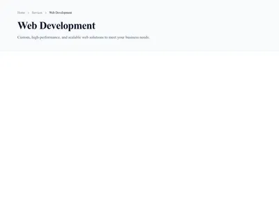 Screenshot of Hero Simple Breadcrumb template