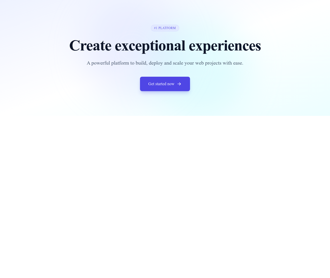 Screenshot of Hero Simple Centered template