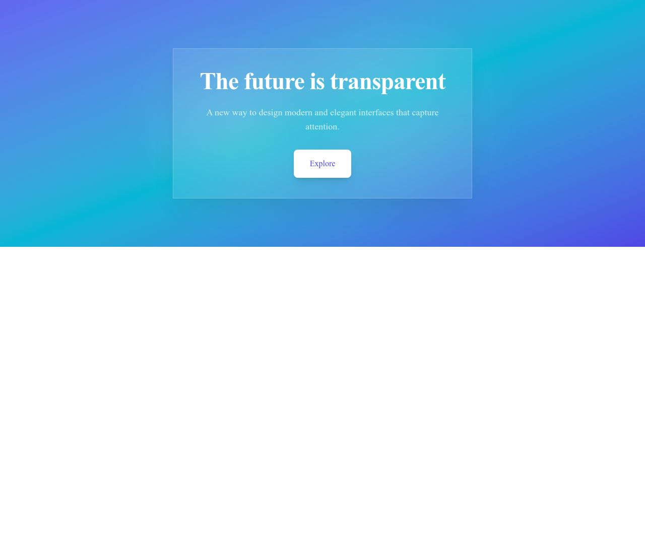 Screenshot of Hero Simple Glassmorphism template