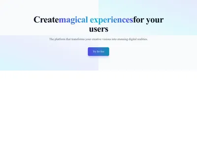 Screenshot of Hero Simple Gradient Text template