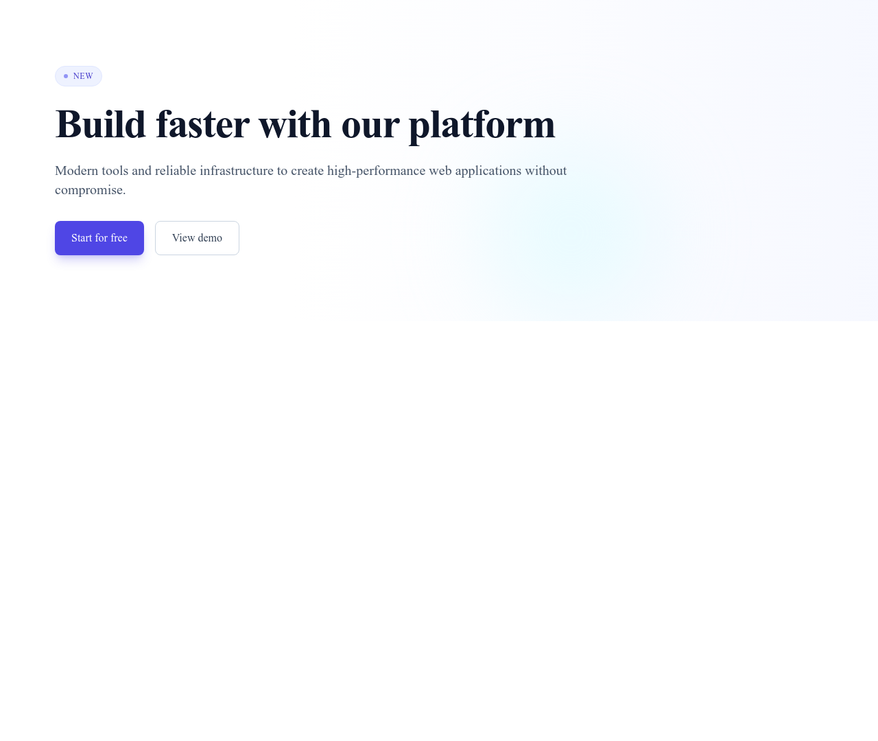 Screenshot of Hero Simple Left template