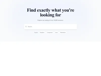 Screenshot of Hero Simple Search template