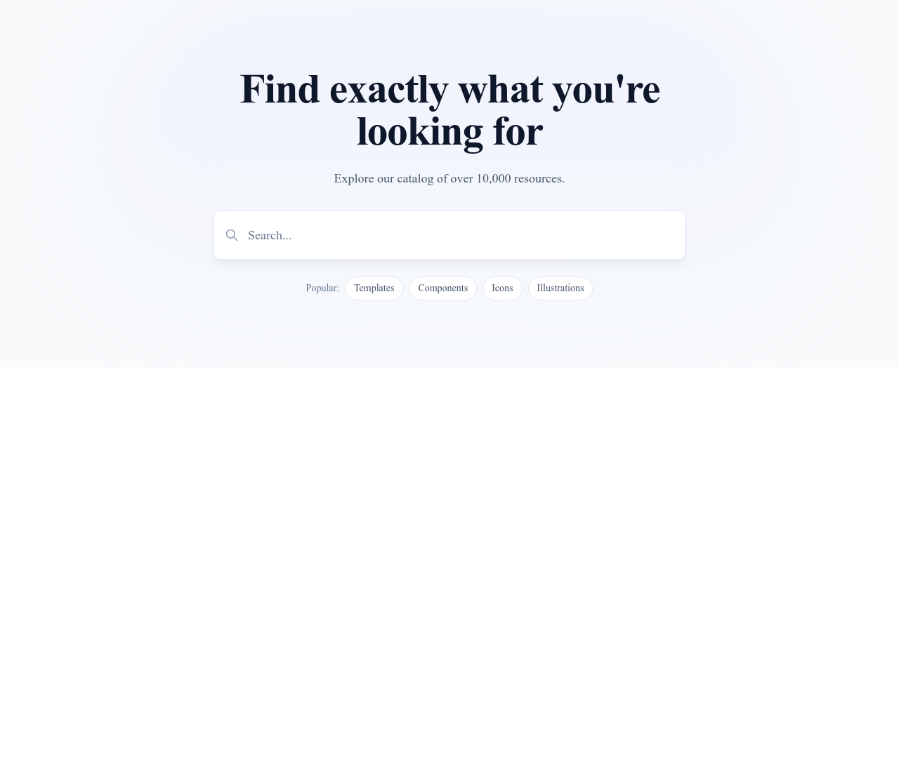 Screenshot of Hero Simple Search template