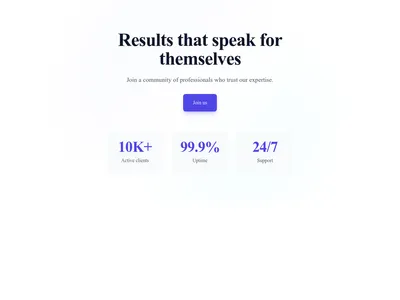 Screenshot of Hero Simple With Stats template