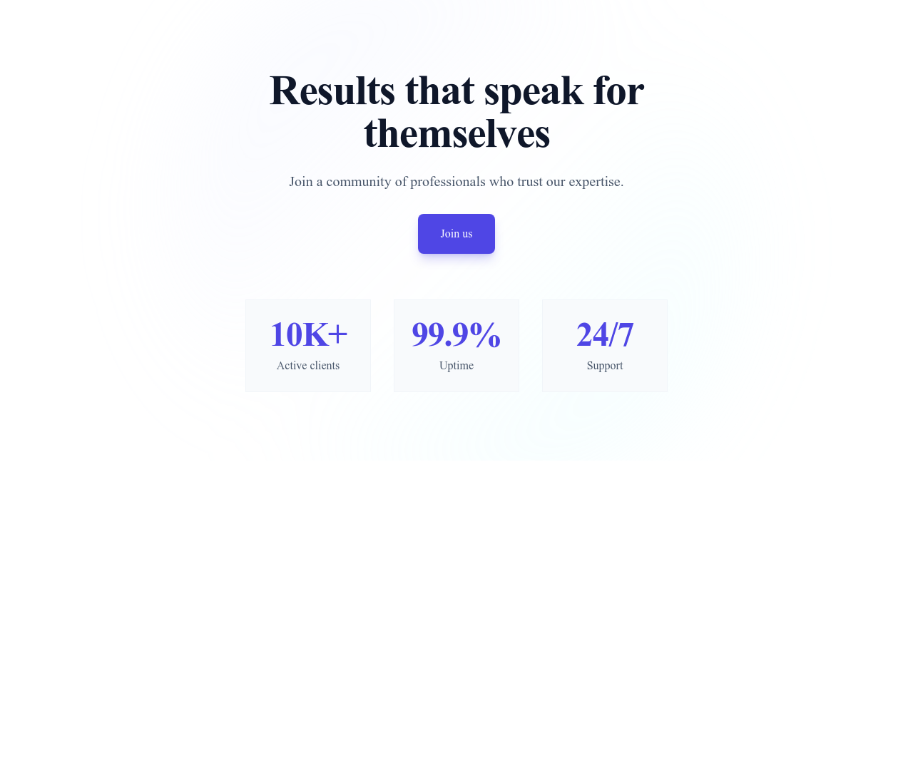 Screenshot of Hero Simple With Stats template