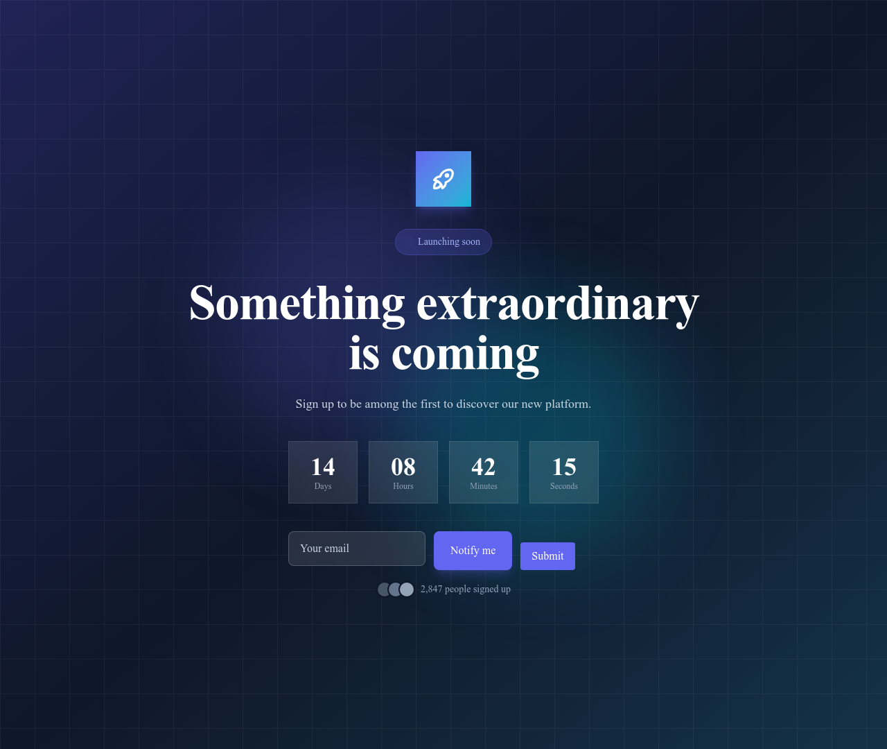 Screenshot of Hero Startup Launch template