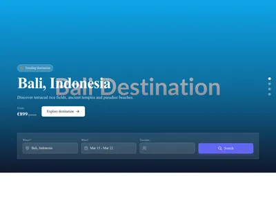Screenshot of Hero Travel Destination template
