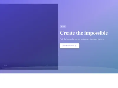 Screenshot of Hero Video Background Gradient template