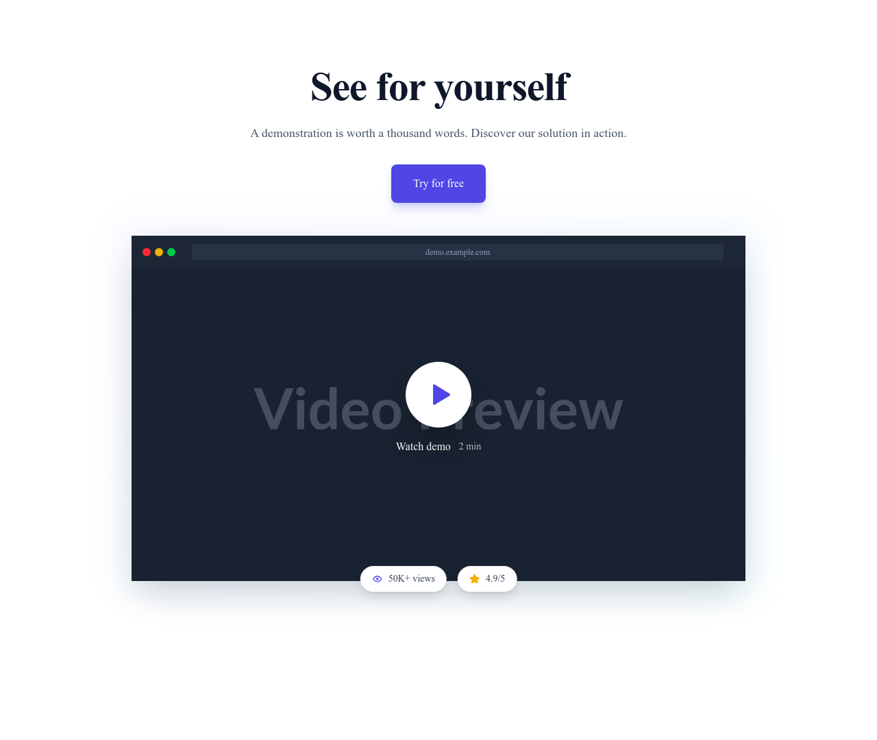 Screenshot of Hero Video Modal template