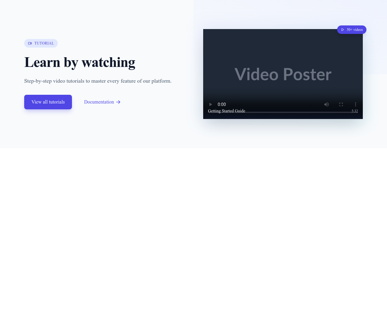 Screenshot of Hero Video Side template
