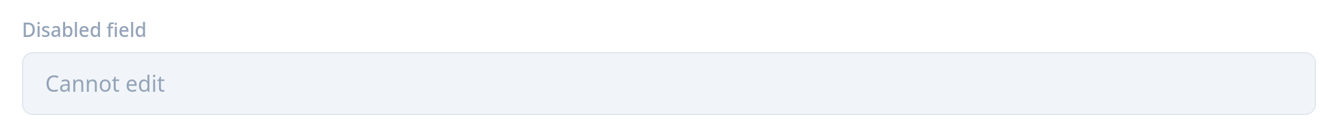 Screenshot of Input Disabled template