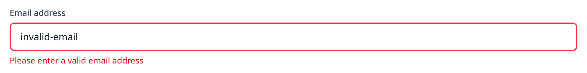 Screenshot of Input Error template