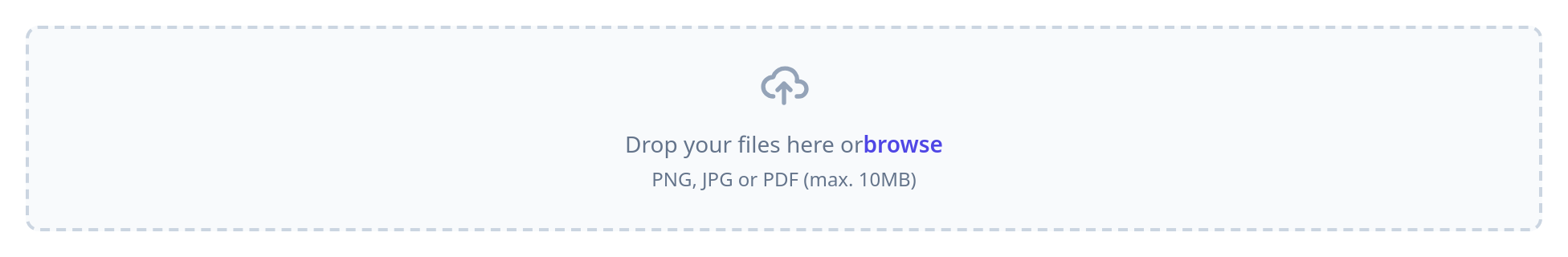 Screenshot of Input File Dropzone template